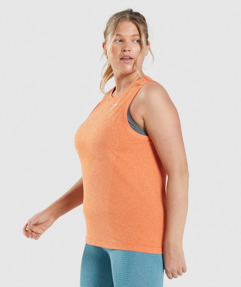 Women's Gymshark Vital Seamless 2.0 Light Tanks Orange | NZ 5GLVQD